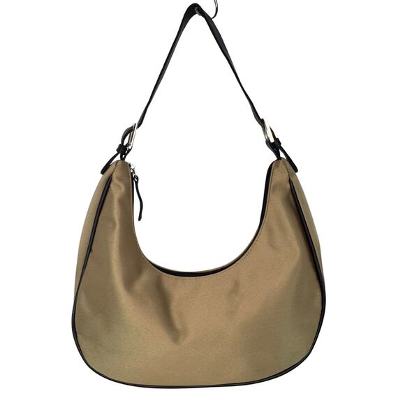 Carolina Herrera Vintage Camel Satin Tone Tassel Boho Shoulder Bag Y2K 90s - Picture 1 of 7